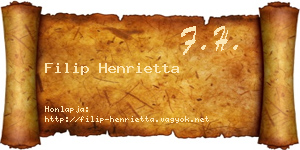 Filip Henrietta névjegykártya